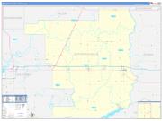 Jefferson DavisParish (County), LA Wall Map Zip Code Basic Style 2023